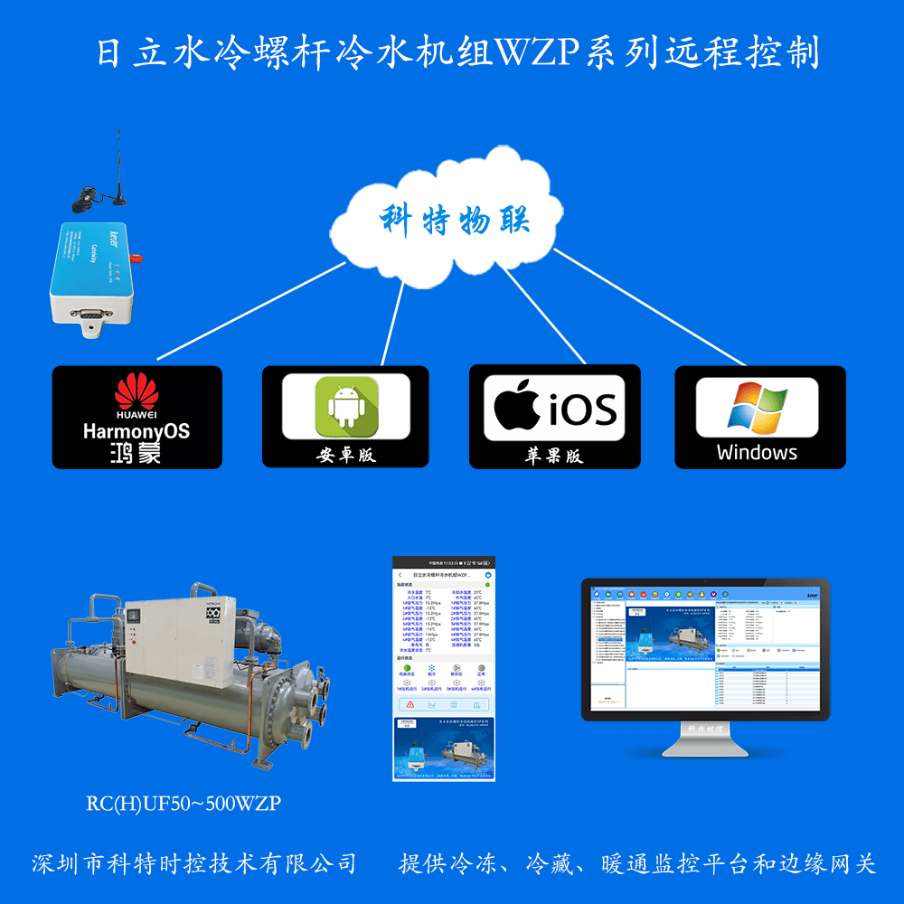 日立水冷高效冷水机组WZP系列APP+电脑集中远程控制
