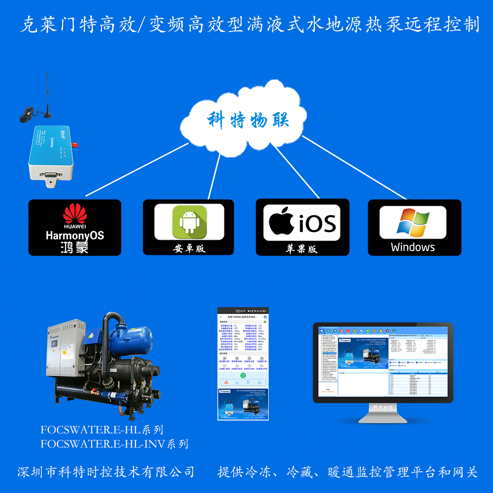 克莱门特高效/变频高效型满液式水地源热泵远程控制网关产品图