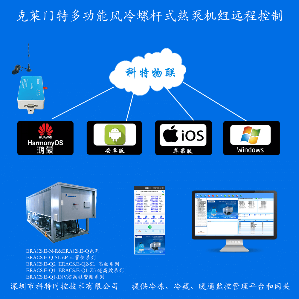 克莱门特多功能风冷螺杆式热泵机组远程控制网关产品图