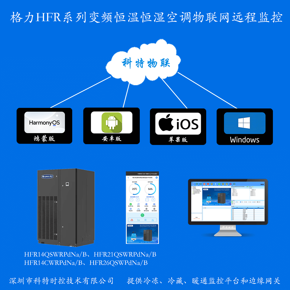 格力HFR系列变频恒温恒湿空调手机APP+电脑集中远程控制