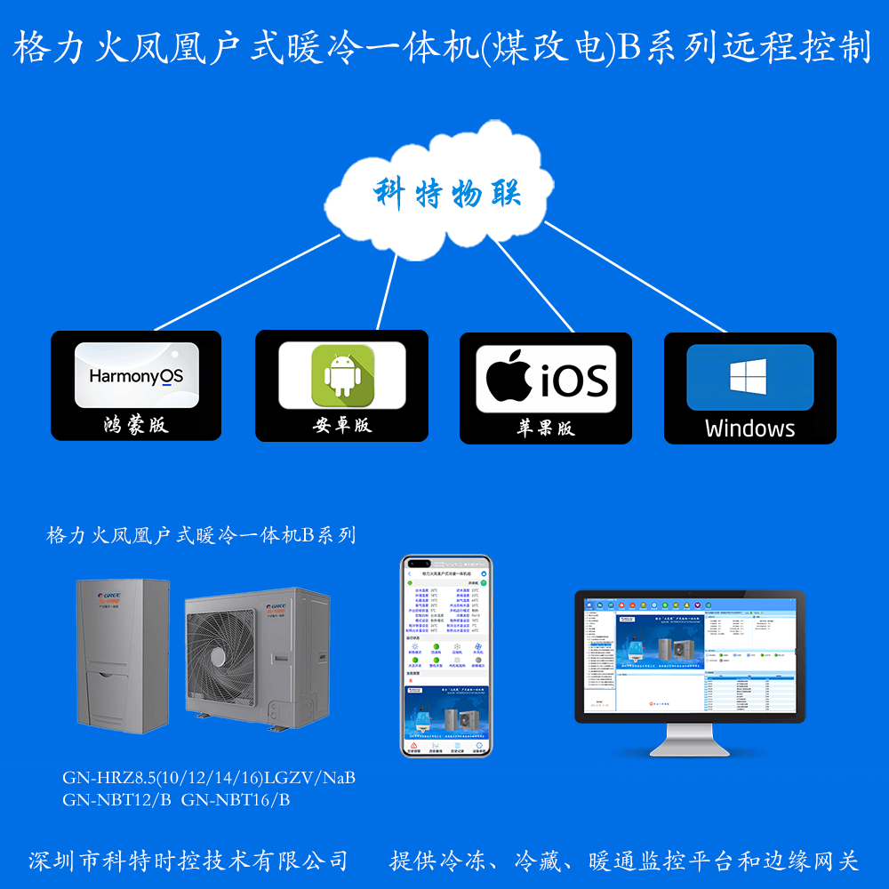 格力火凤凰户式暖冷一体机(煤改电)系列手机APP+电脑集中远程控制