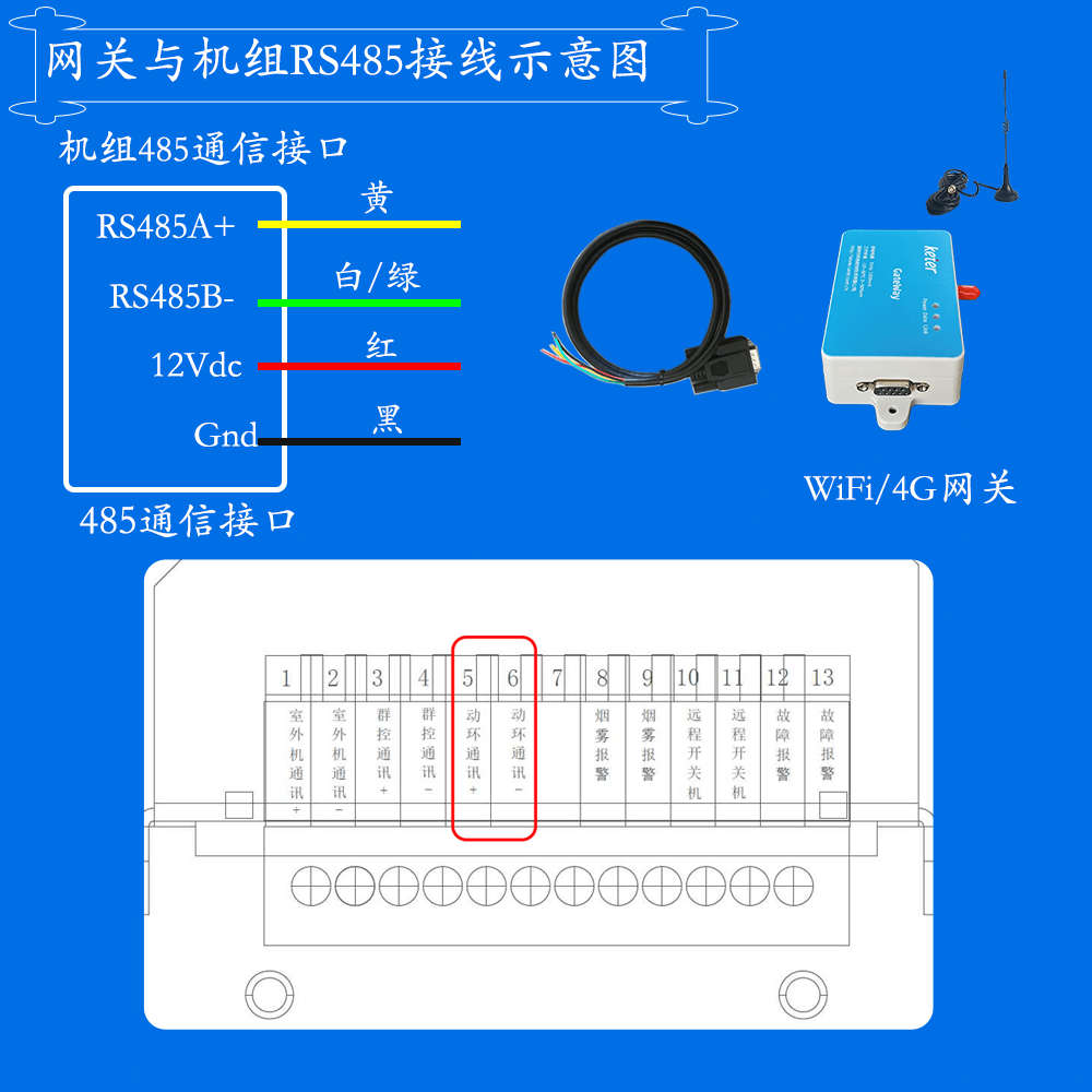 海悟基站空调网关安装与接线说明图