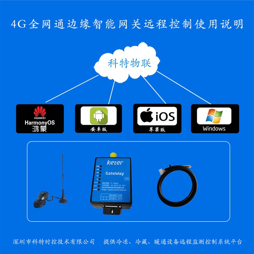 4G 全网通边缘智能网关实物,鸿蒙/安卓/iOS/Windows 四端接入科特物联