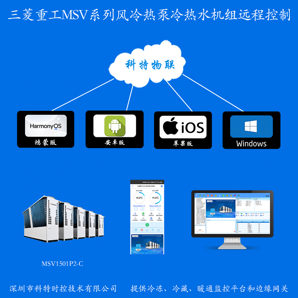 三菱重工MSV系列风冷热泵冷热水机组系列手机APP+电脑集中远程控制