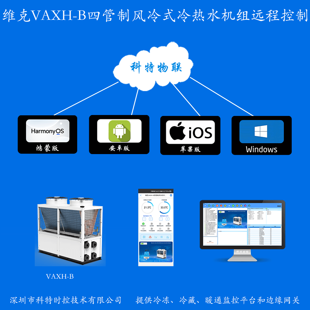 维克VAXH-B四管制风冷式冷热水机组手机APP+电脑集中远程控制