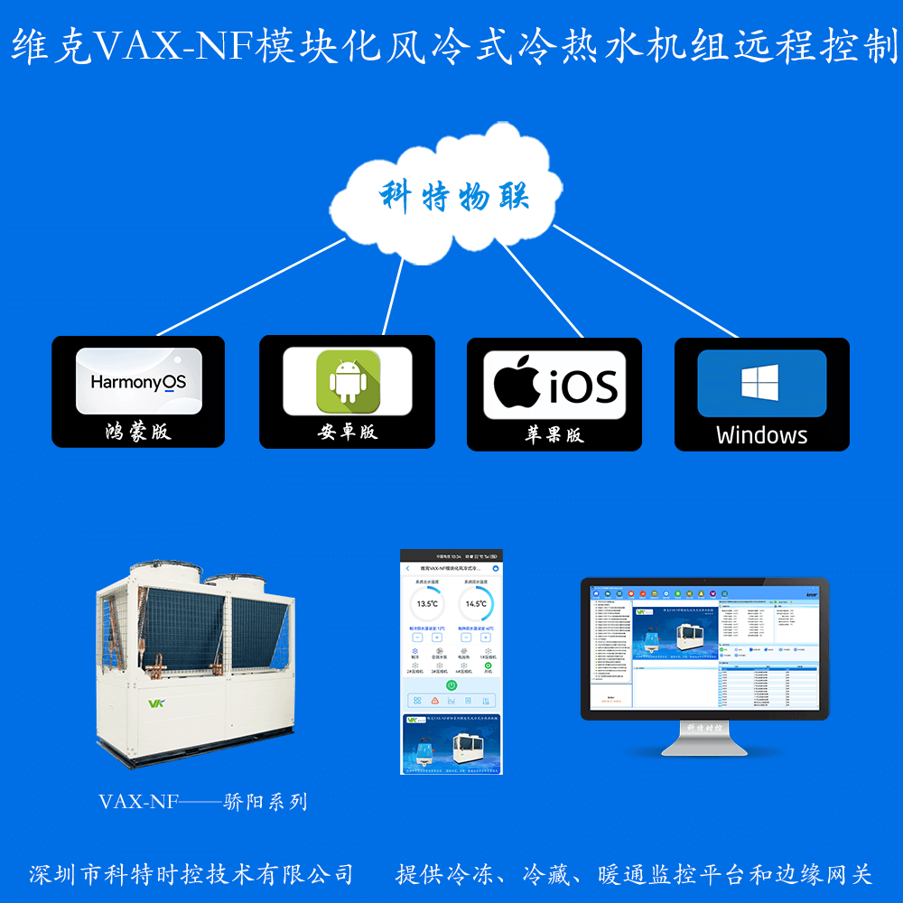 维克VAX-NF模块化风冷式冷热水机组手机APP+电脑集中远程控制