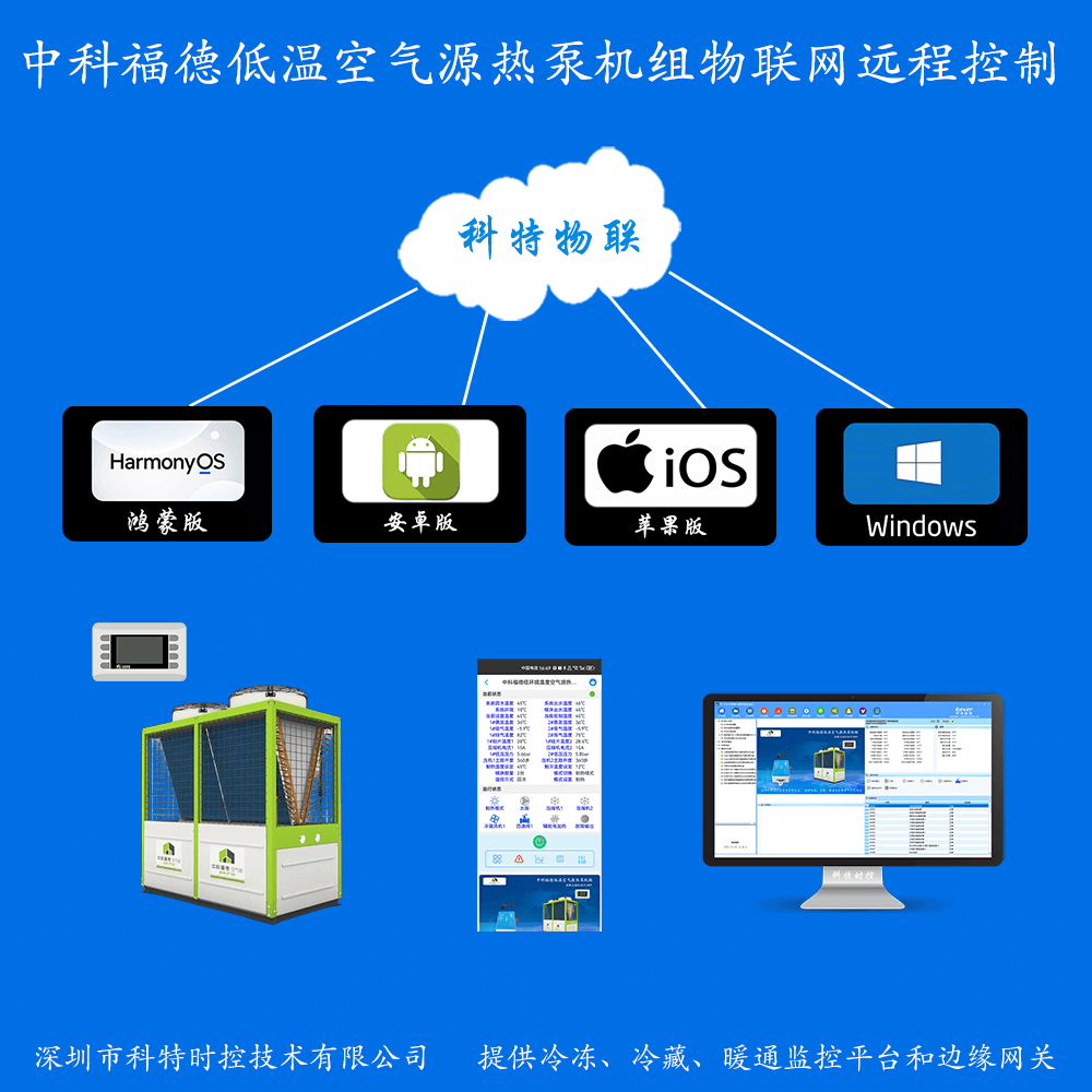 中科福德低环境温度空气源热泵机组远程控制网关